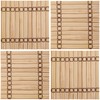 BambooMN Premium Bamboo Slat Coasters - 4.25" x 4.25" -