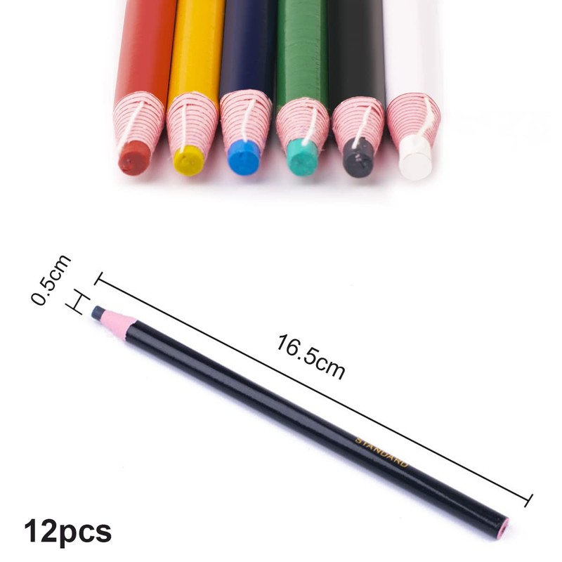 Lotsdonxia 12 Pcs Tailor's Chalk Pencils – Water-Soluble Sewing Marking