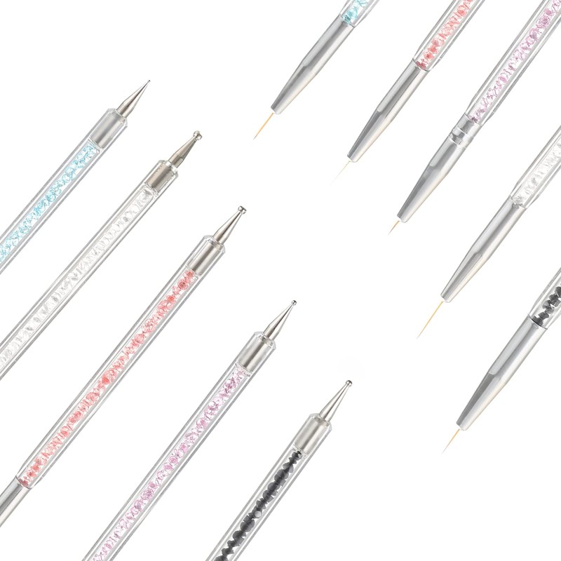 Smukdoo Nail Art Liner Brushes,5 Pcs Double Ended Dotting Tools