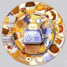50 Pcs Cute Coffee Sticker for Kids Teens Adults Laptop,Skateboard,Luggage,Car,Bike,Cup,Computer,Water Bottle Stickers Pack Decor,Coffee Time Vinyl Waterproof Sticker Decal
