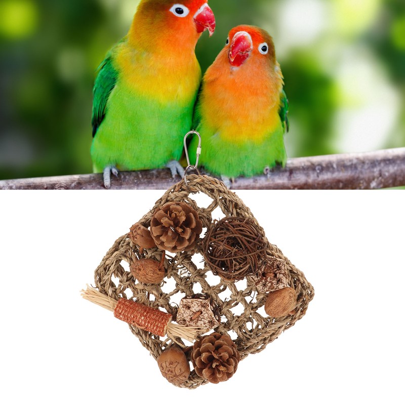 Bird Climbing Net Rattan Ball Pine Cone Corn Cob Nuts