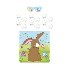 HENBRANDT 12 x Easter Rabbit Party Game Stick the Tail on the Bunny for Boys and Girls Unisex Toys Easter Egg Hunt Spring Party Games Kids Easter Activity Game