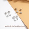 3Pairs 925 Sterling Sliver Stud Earrings, Hypoallergenic Small Studs, Surgical