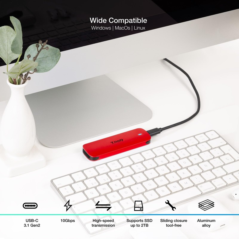 TOOQ TQE-2201R - External Enclosure for M.2 NVMe SSD -