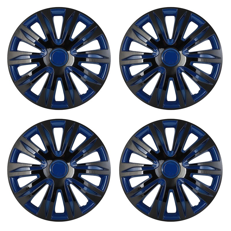 SCITOO 17 Inch 4 Pack Black & Blue Wheel Cover