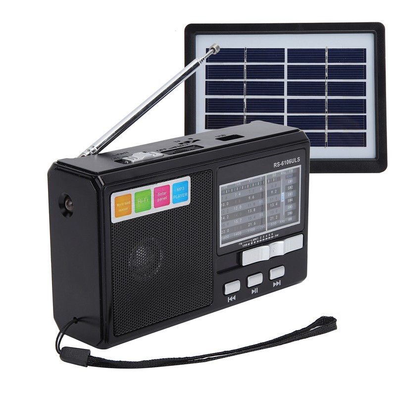 Solar Charging Radio Portable Radio with Emergency LED Flashlight Support