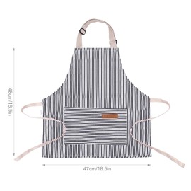 Gosknor Children's Apron, Adjustable Striped Child Cooking Aprons Kitchen Baking Chef Aprons for Children, Polyester and Cotton Painting Aprons for Children and Girls