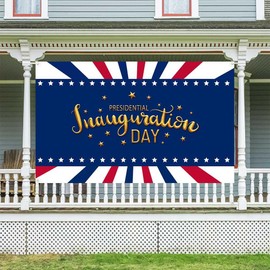 Ticuenicoa Presidential Inauguration Day Banner - 2025 Election Theme Backdrop with American Stripes Flag, Perfect for Photo Booths and Outdoor Decorations 70.8x43.3 Inches
