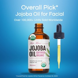 Jojoba Oil (4 oz), USDA Certified Organic, 100% Pure, Cold Pressed, Unrefined. Revitalizes Hair and Gives Skin a Radiant, Youthful Look. Great treatment for Face, Lips, Cuticles, Stretch Marks, Beard