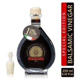 Due Vittorie Oro Gold Balsamic Vinegar of Modena in Glass Decanter - 8.45fl oz / 250ml with Cork Pourer - Special Edition