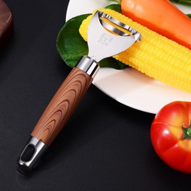 AYMXZT Kitchen vegetable peeler, potato potato fruit apple peeler, straight blade, durable non-slip Wood Grain handle stainless steel