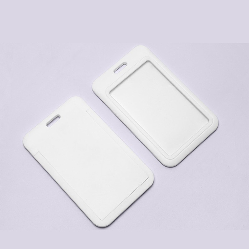 2 Pack Plastic ID Badge Holder Hard Black White Id