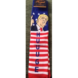 Parquet Men’s TRUMP Novelty Crew Socks “HUUUGE” Patriotic Red, White, Blue PARQUET BRAND