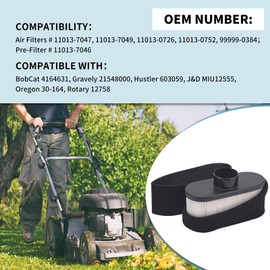 LSJWLY 4 Pack 11013-0752 Air Filter for Kawasaki FR691V FR651V FR730V FS481V FS541V FS600V FS651V FS691V FS730V Engine Air Filter Replace 11013-7047 11013-0726 11013-7049 with 11013-7046 Pre Filter