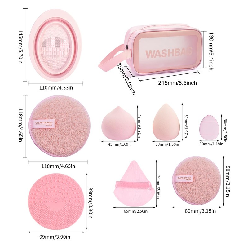 MAANGE 30-Piece Make Up Brush Set with Powder Puff &