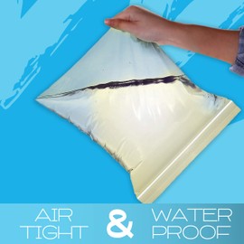 [ Pack of 50 ] Gallon Food Storage Bags, Super Thick 4 Mill. Heavy Duty Plastic, Reusable Strong Clear Bag for Food Storage, Freezer Bag, (10" x 10")