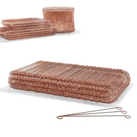 Heimfleiss® Thumb Wire Concrete Binding Wire 1.0 x 100-160 mm (Pack of 500) – Copper-Plated Binding Wire in 250, 500 & 1000 Bundles – Eyelet Wire Drill Wire for Drill Device & Threading Pliers – Wire