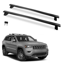 Richeer Roof Rack Cross Bars Compatible with 2011-2021 Grand Cherokee with Grooved Side Rails, Aluminum Cross Bar with Anti-Theft Locks for Cargo Racks Rooftop Luggage Canoe Kayak Bicycle Roof Bag