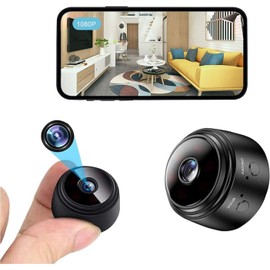 HESRY Camera Mini 1080P Smart Wireless Wireless WiFi Camera Home Security Surveillance Cam Car Tiny Nanny Cam, Small Portable Baby Cameras Dog Pet Camera for Indoor Outdoor Black
