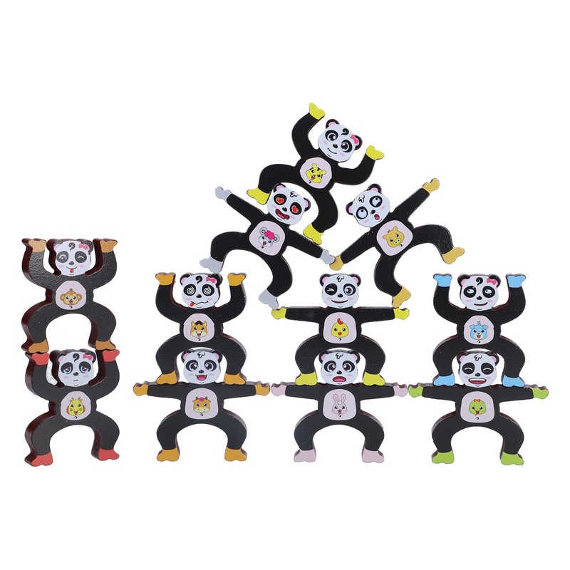 Wooden Stacking Games Toddler Children Interlock Balancing Blocks Educational ToyPanda