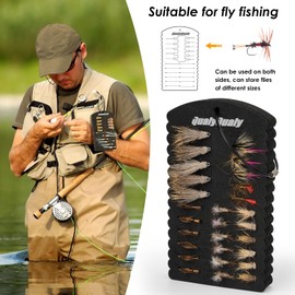 QualyQualy Fishing Rig Keeper, Fishing Leader Line Holder, Dropper Rig Fishing Hook Crappie Jig Head Storage Board, Black, 2 Pack