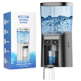 Automatic Mouthwash Dispenser for Bathroom,NAUQUOHZ Wall Mounted Dispenser,Touchless Mouthwash Dispenser,2 Magnetic Cup and 3 Levels,Bathroom Accessories Dispensers Suitable for All Age Groups