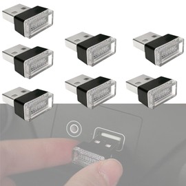 LEZED Pack of 7 Car USB Lighting Interior LED USB for Car, Laptops (7 Colours: Ice Blue, Red, Pink, Purple, Yellow, Green, Blue, White)