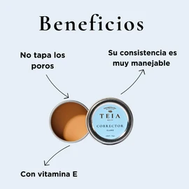TEIA cosméticos, corrector hidratante de ingredientes naturales, 10 gr - Tono claro