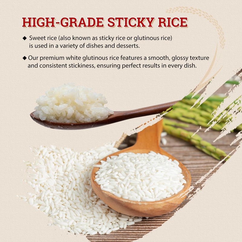52USA Sweet Sticky Rice 2 Pound (Pack of 3), Premium