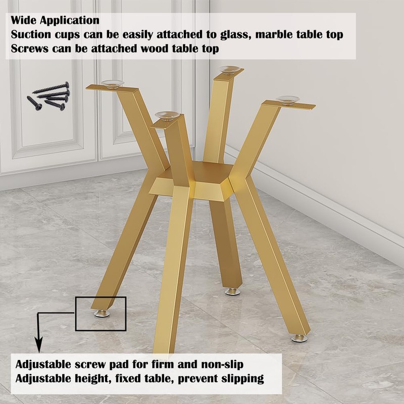 Sumatos Metal Table Base - Modern Coffee Table Legs, 28