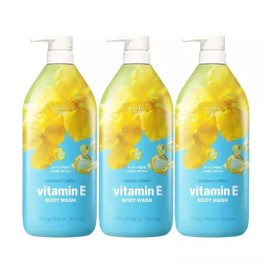 Happy Bath 해피바스 비타민 바디워시 750g 유채꽃 비타민E, 3개 Happy Bath Vitamin Body Wash 750g Canola Flower Vitamin E, 3 Pieces