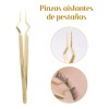 Pinzas De Aislamiento Nagaraku N-12 Extensiones De Pestañas Color Dorado