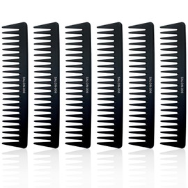 6-Pack Wide Tooth Hair Combs for Men, Durable Detangling & Styling Comb Set for Curls, Texture, Slick Back Hair and Beards