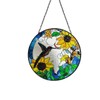 Hummingbird and Sunflowers Stained Glass Suncatcher/Window Hanging – Handcrafted Glass