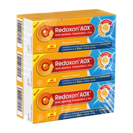 Redoxon AOX Multivitamnico con Vitamina C, Vitamina D y Zinc, Pack de 3 Unidades con 10 Tabletas Efervescentes, Naranja                               