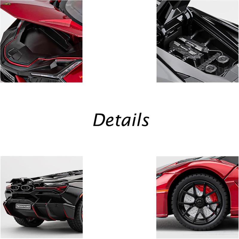 Alloy Collectible 1/24 Lambo Revuelto Toy Pull Back Vehicles Diecast