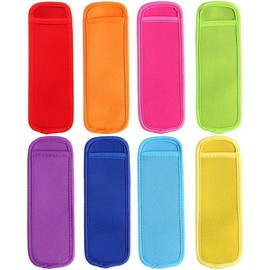 24 Pack Reusable Popsicle Bags Ice Pop Sleeves Antifreezing Sleeves - Colour: pink