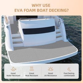 Hjdeck EVA Foam Decking 47.2"x16.1" Self-Adhesive Boat & Yacht Flooring, Helm Pad, Marine Carpet, Swimming Pool & RV Stairs