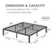 COMASACH Queen Bed Frame Heavy Duty,14" High Black Metal Platform
