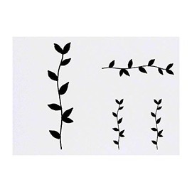 Azeeda 4 x 'Silhouettierte Belaubte Rebe' Temporäre Tattoos - Wasserfest, Hautfreundlich & Ungiftig · Transfers in Verschiedenen Größen (TO00014979)