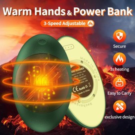 Avocado Shaped Hand Warmer Set with 2 Power Banks - 3-Second Heating, 3-Speed Temperature, Perfect Winter Christmas Gift