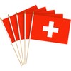 G128 12 Pack Handheld Switzerland Swiss Stick Flags | 8x12