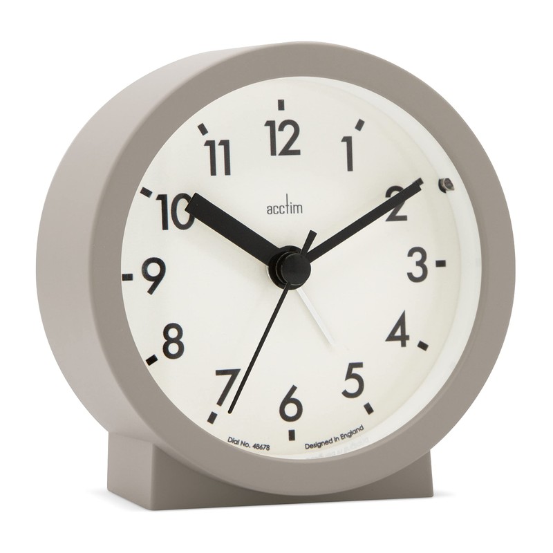 Acctim Gaby Small Analogue Contemporary Beside Alarm Clock Mocha