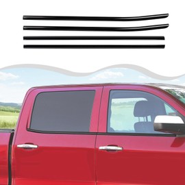 Polished Stainless Steel Chrome Window Sill Trims Compatible with 2014-2018 Chevy Silverado & for GMC Sierra Black Outer Window Sills Trims Accessories Exterior 4ps