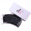 Debra Weitzner Mens Leather Gloves Black Touchscreen Gloves Rabbit Fur