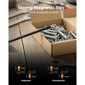toolant 8PCS Magnetic Screwdriver Sets, Phillips and Flat Head Screwdriver, Anti Camout With Diamond Tips And Magnetizer For Woodworking, Home Repairs and Other Screw Driving Applications