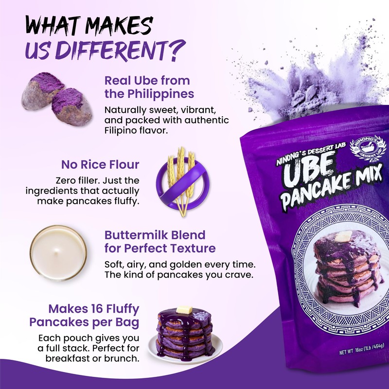 Ninong's Dessert Lab Ube Pancake Mix, Ube Flavored Buttermilk Pancake