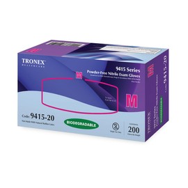 TRONEX 9415 Series Biodegradable Medical Grade Nitrile Chemo-Rated 200/2000 Bulk Value Pack Exam Gloves Eco-Friendly Food Safe Soft Disposable Nitrile Gloves Finger Textured (2000, XL)