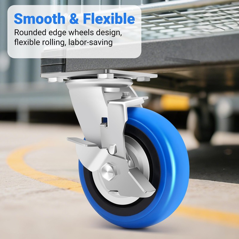 W B D WEIBIDA 6 Inch Heavy Duty Casters Set