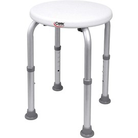 Carex Compact Shower Stool - Adjustable Height Bath Stool and Shower Seat - Aluminum Bath Seat That Supports 250lbs